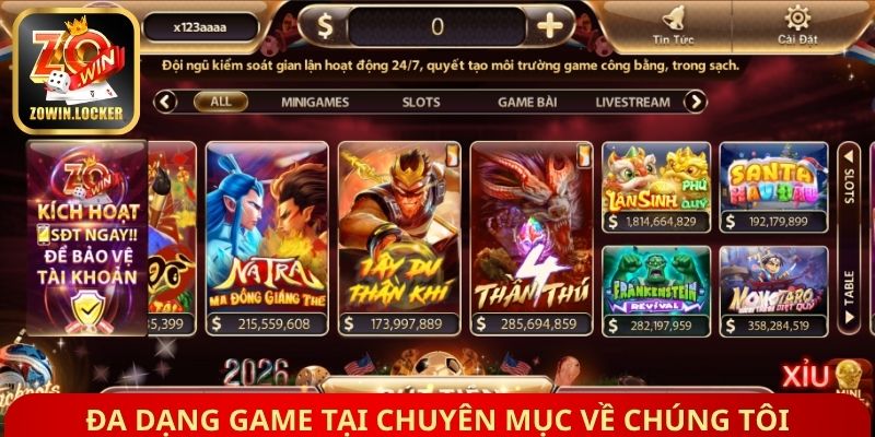 Đa dạng Game tại chuyên mục về chúng tôi