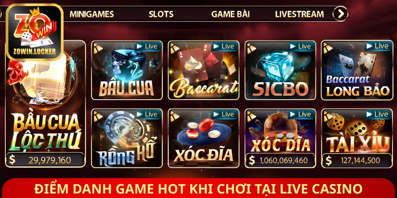 Điểm danh game hot khi chơi tại live casino
